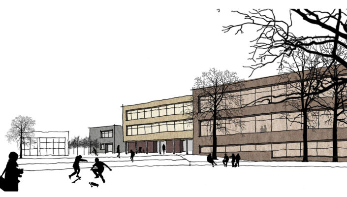 Märkisches Gymnasium Hamm Perspektive, SSP Architekten Bochum Märkisches Gymnasium Hamm Perspektive, SSP Architekten Bochum