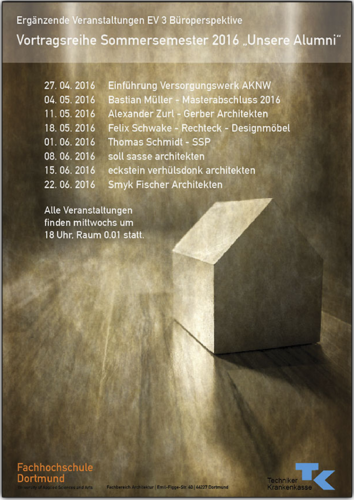 FH Dortmund Alumni Vortragsreihe 2016, Büroperspektiven Thomas Schmidt, SSP Architekten Bochum