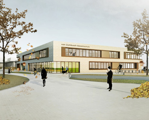 Von Zumbusch Gesamtschule Herzebrock Clarholz Fassade, SSP Architekten Bochum